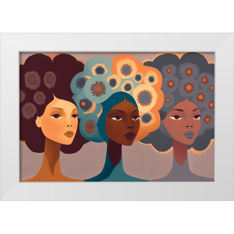 Mid Century Diversity Portraits 13 White Modern Wood Framed Art Print by Heere, Ray