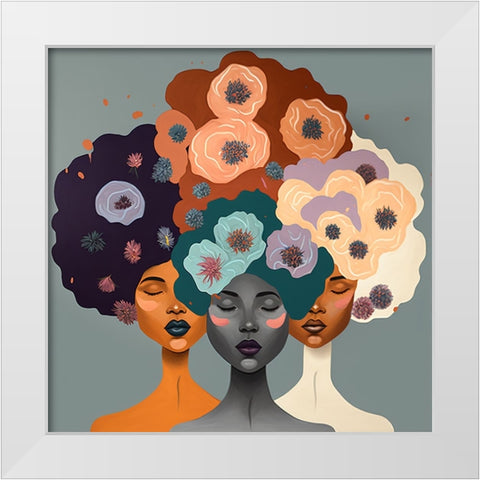 Mid Century Diversity Portraits 15 White Modern Wood Framed Art Print by Heere, Ray