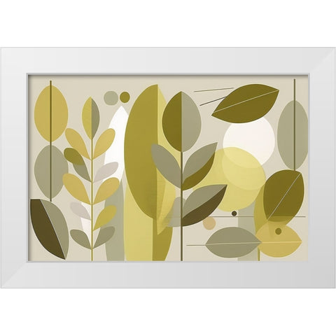 Mid Century Nature Green 4 White Modern Wood Framed Art Print by Heere, Ray