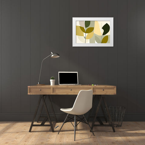 Mid Century Nature Green 9 White Modern Wood Framed Art Print by Heere, Ray