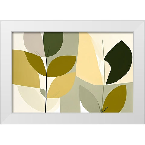 Mid Century Nature Green 9 White Modern Wood Framed Art Print by Heere, Ray