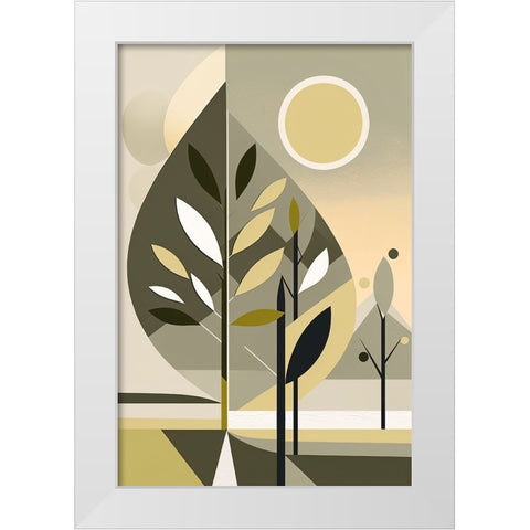 Mid Century Nature Green 12 White Modern Wood Framed Art Print by Heere, Ray