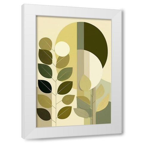Mid Century Nature Green 13 White Modern Wood Framed Art Print by Heere, Ray