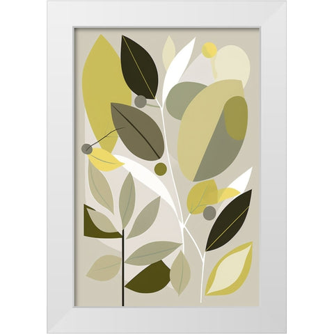 Mid Century Nature Green 14 White Modern Wood Framed Art Print by Heere, Ray