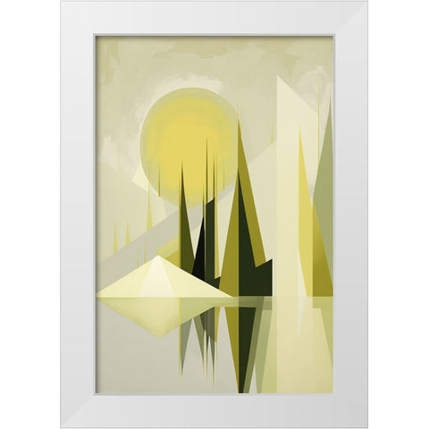 Mid Century Nature Green 16 White Modern Wood Framed Art Print by Heere, Ray