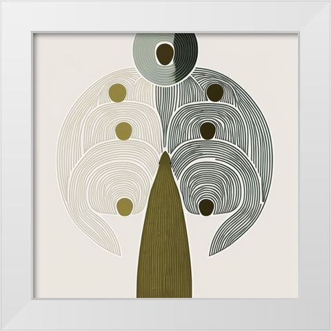 Mid Century Tree Of Life 13 White Modern Wood Framed Art Print by Heere, Ray
