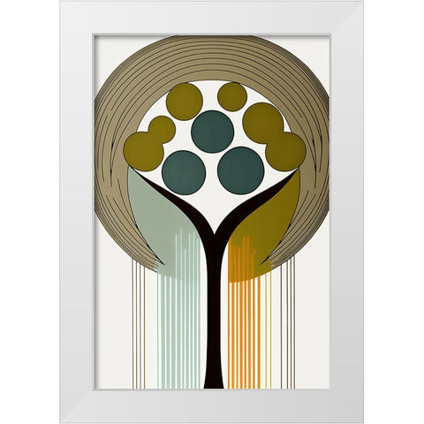 Mid Century Tree Of Life 16 White Modern Wood Framed Art Print by Heere, Ray