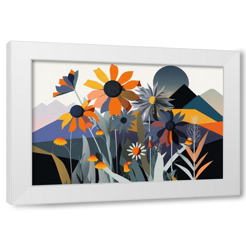 Mid Century Wildflowers 1 White Modern Wood Framed Art Print by Heere, Ray