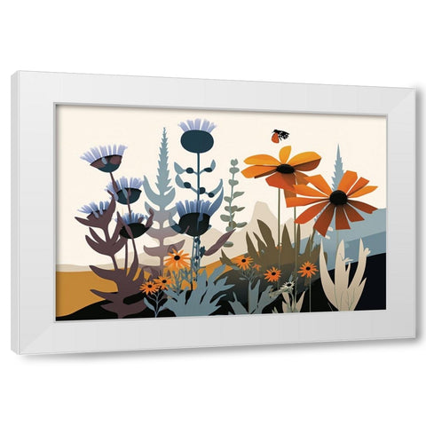 Mid Century Wildflowers 2 White Modern Wood Framed Art Print by Heere, Ray