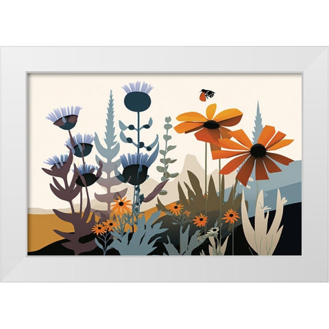 Mid Century Wildflowers 2 White Modern Wood Framed Art Print by Heere, Ray