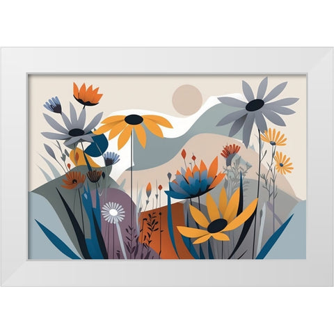 Mid Century Wildflowers 3 White Modern Wood Framed Art Print by Heere, Ray