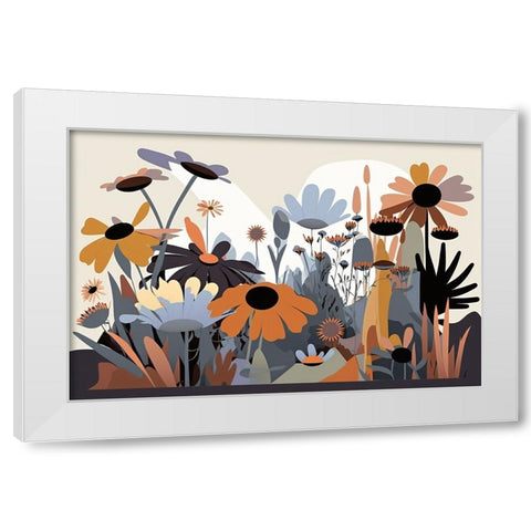 Mid Century Wildflowers 4 White Modern Wood Framed Art Print by Heere, Ray