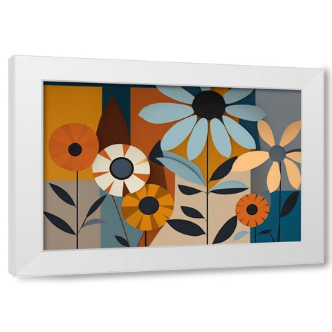 Mid Century Wildflowers 9 White Modern Wood Framed Art Print by Heere, Ray