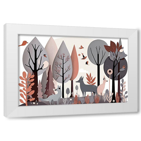 Mid Century Woodland 5 White Modern Wood Framed Art Print by Heere, Ray