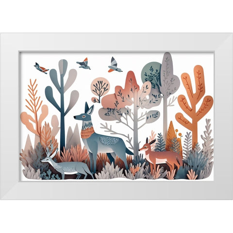 Mid Century Woodland 9 White Modern Wood Framed Art Print by Heere, Ray