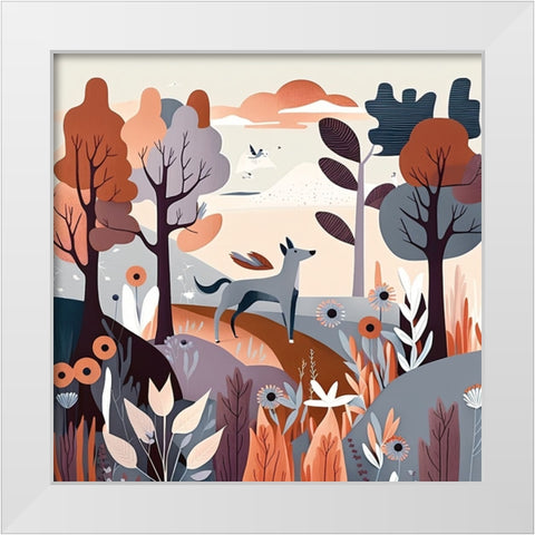 Mid Century Woodland 12 White Modern Wood Framed Art Print by Heere, Ray