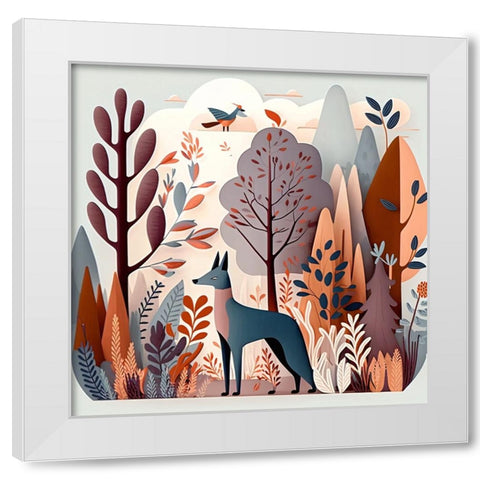 Mid Century Woodland 13 White Modern Wood Framed Art Print by Heere, Ray