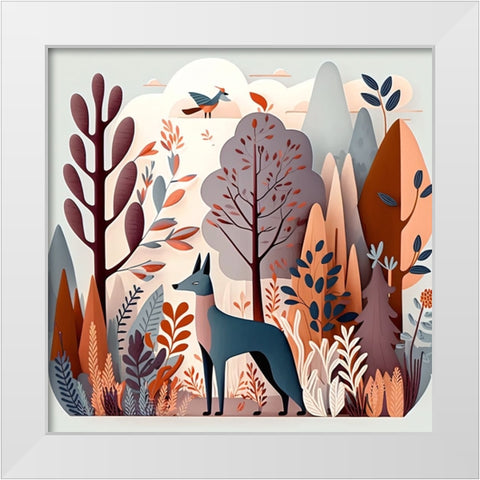 Mid Century Woodland 13 White Modern Wood Framed Art Print by Heere, Ray