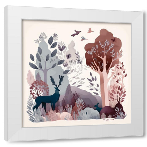 Mid Century Woodland 15 White Modern Wood Framed Art Print by Heere, Ray