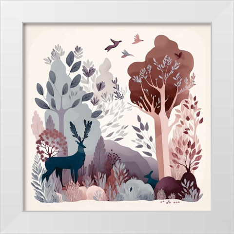 Mid Century Woodland 15 White Modern Wood Framed Art Print by Heere, Ray