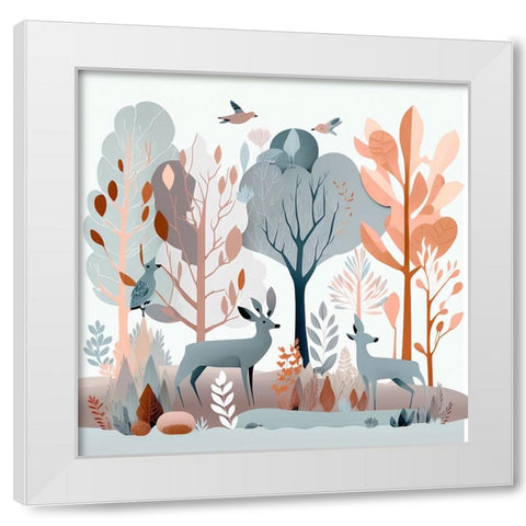 Mid Century Woodland 16 White Modern Wood Framed Art Print by Heere, Ray