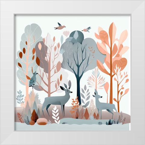 Mid Century Woodland 16 White Modern Wood Framed Art Print by Heere, Ray