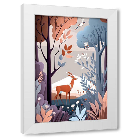 Mid Century Woodland 19 White Modern Wood Framed Art Print by Heere, Ray