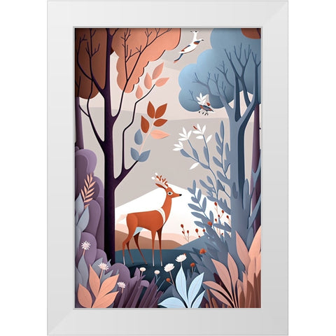 Mid Century Woodland 19 White Modern Wood Framed Art Print by Heere, Ray