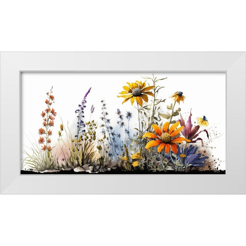 Watercolor Wildflowers 28 White Modern Wood Framed Art Print by Heere, Ray