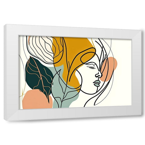 Botanical Minimalism Portraits 1 White Modern Wood Framed Art Print by Heere, Ray
