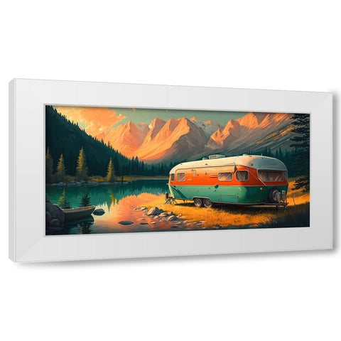 Camper On The Lake 11 White Modern Wood Framed Art Print by Heere, Ray