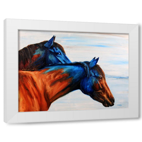 Blue Regalia White Modern Wood Framed Art Print by Gould, Renee