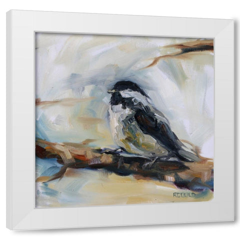 Chickadee 1 White Modern Wood Framed Art Print by Gould, Renee