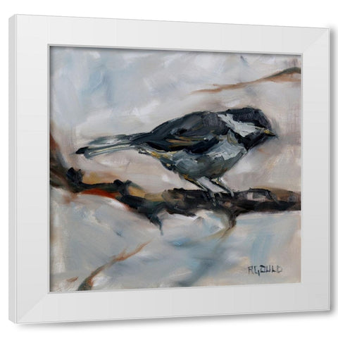 Chickadee 3 White Modern Wood Framed Art Print by Gould, Renee