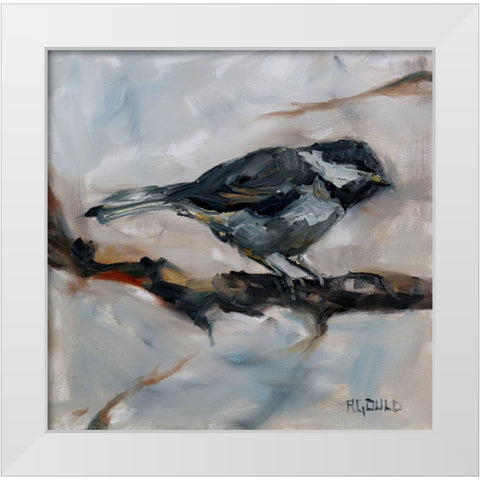 Chickadee 3 White Modern Wood Framed Art Print by Gould, Renee