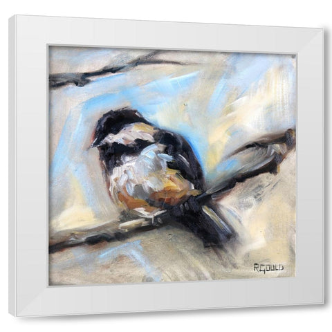 Chickadee 5 White Modern Wood Framed Art Print by Gould, Renee