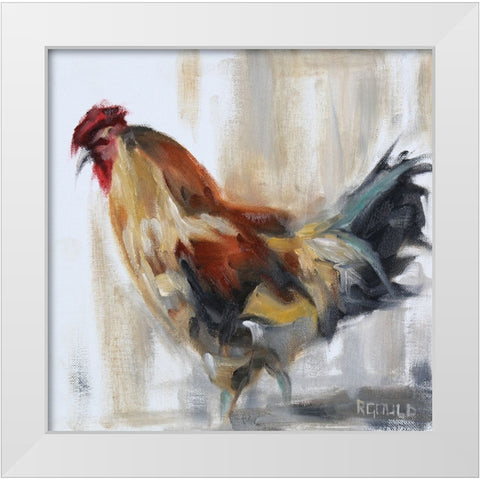 Chicken 2 White Modern Wood Framed Art Print by Gould, Renee