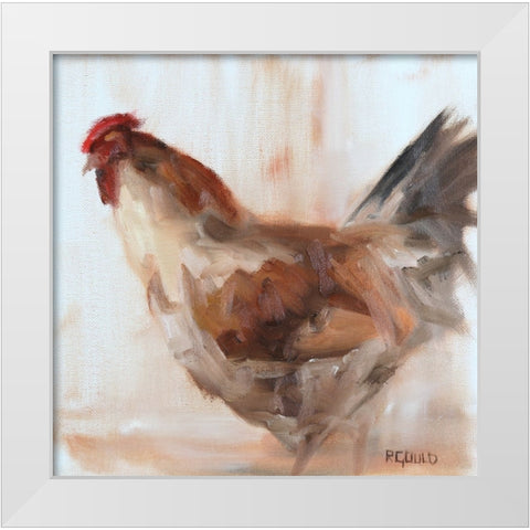 Chicken 9 White Modern Wood Framed Art Print by Gould, Renee