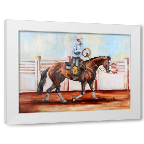 Cowboy Catcher White Modern Wood Framed Art Print by Gould, Renee
