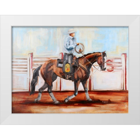 Cowboy Catcher White Modern Wood Framed Art Print by Gould, Renee