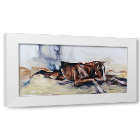 First Touch White Modern Wood Framed Art Print by Gould, Renee