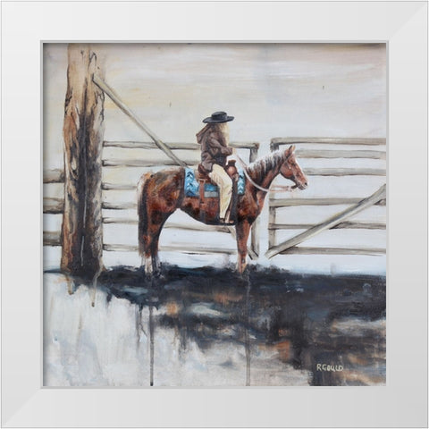 Gate Girl White Modern Wood Framed Art Print by Gould, Renee
