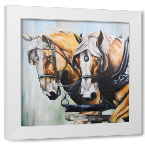 Golden Boys White Modern Wood Framed Art Print by Gould, Renee