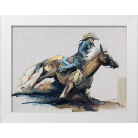 Kicking up Dust White Modern Wood Framed Art Print by Gould, Renee