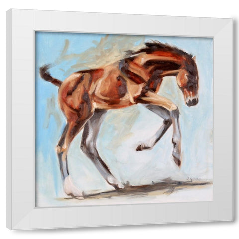 Leaps, Bounds White Modern Wood Framed Art Print by Gould, Renee