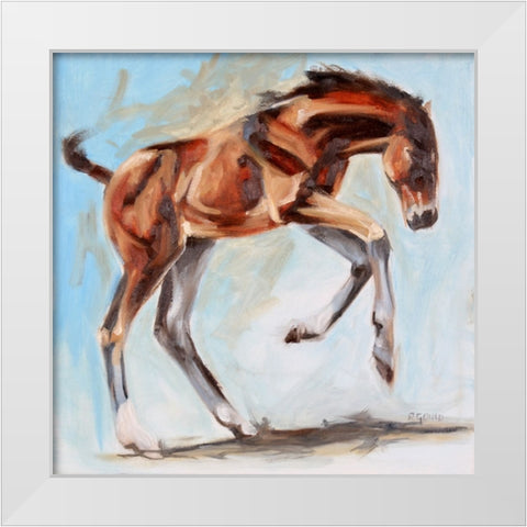 Leaps, Bounds White Modern Wood Framed Art Print by Gould, Renee