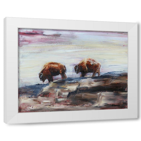 On The Edge White Modern Wood Framed Art Print by Gould, Renee