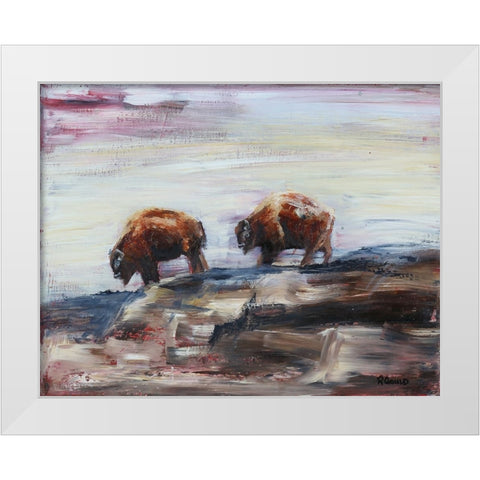 On The Edge White Modern Wood Framed Art Print by Gould, Renee