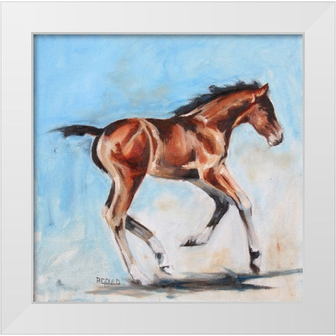 On The Move White Modern Wood Framed Art Print by Gould, Renee