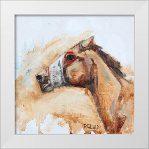 Racin White Modern Wood Framed Art Print by Gould, Renee